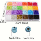 3mm Glass Seed Bead Set 168 Colors DIY Crafts Jewelry Making Supplies