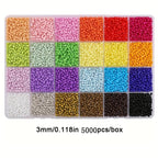 3mm Glass Seed Bead Set 168 Colors DIY Crafts Jewelry Making Supplies
