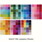 3mm Glass Seed Bead Set 168 Colors DIY Crafts Jewelry Making Supplies