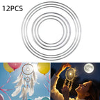 12pcs Metal Hoops Dream Catcher Wire Hoops for DIY Crafts 6 Sizes Total 12pcs