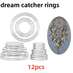 12pcs Metal Hoops Dream Catcher Wire Hoops for DIY Crafts 6 Sizes Total 12pcs