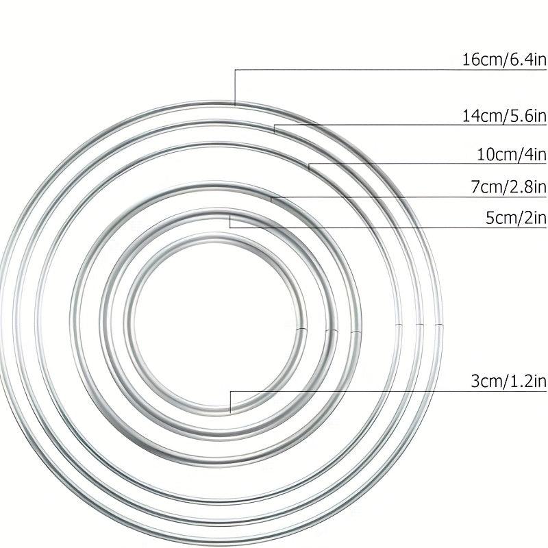 12pcs Metal Hoops Dream Catcher Wire Hoops for DIY Crafts 6 Sizes Total 12pcs