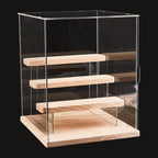 11pcs Acrylic Display Boxed with Wood, Clear, Jewelry Making