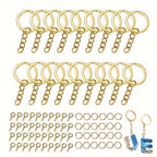 120pcs DIY Keychain & Earring Making Kit Zinc Alloy