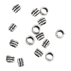 10pcs S925 Sterling Silver Spacer Beads Retro Barrel Tube Bead