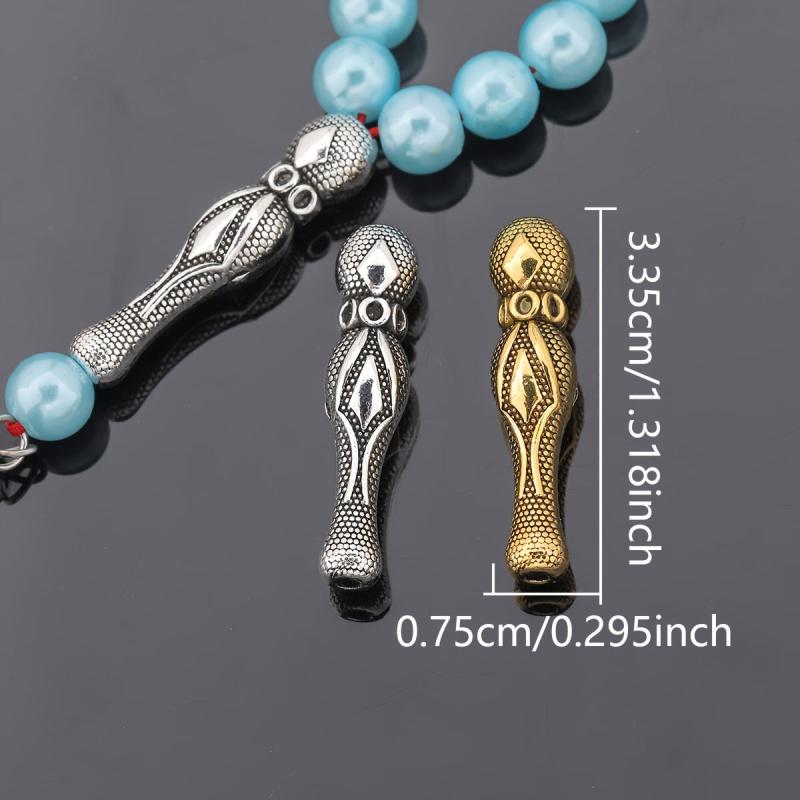 10pcs Tassel Prayer Beads Spacer Beads Round Polka Dot Pattern Spacers