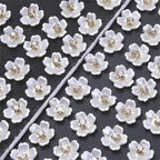 30pcs 12mm Acrylic Flower Patches w/ Golden Centers DIY Jewelry Clothing Crafts