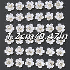 30pcs 12mm Acrylic Flower Patches w/ Golden Centers DIY Jewelry Clothing Crafts