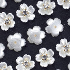 30pcs 12mm Acrylic Flower Patches w/ Golden Centers DIY Jewelry Clothing Crafts