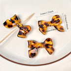10pcs Retro Leopard Print Bowknot Heart Beads for DIY Jewelry Making