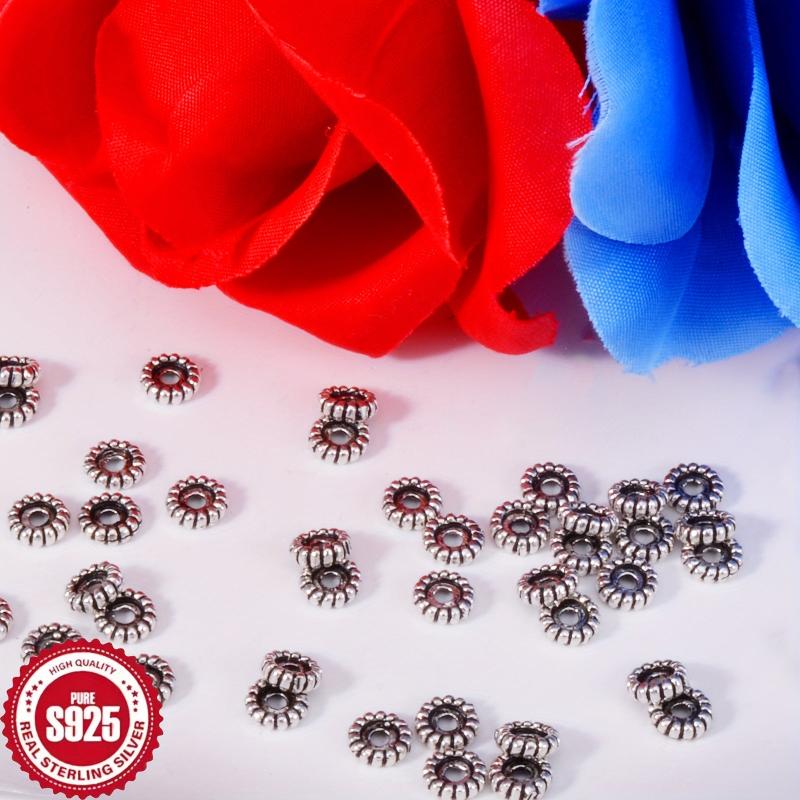 10pcs Silvery Spacer Beads Plum Blossom Charms DIY Craft Kit