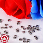 10pcs Silvery Spacer Beads Plum Blossom Charms DIY Craft Kit