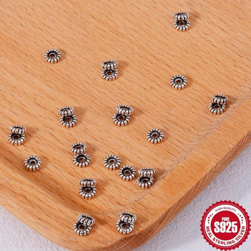 10pcs Silvery Spacer Beads Plum Blossom Charms DIY Craft Kit