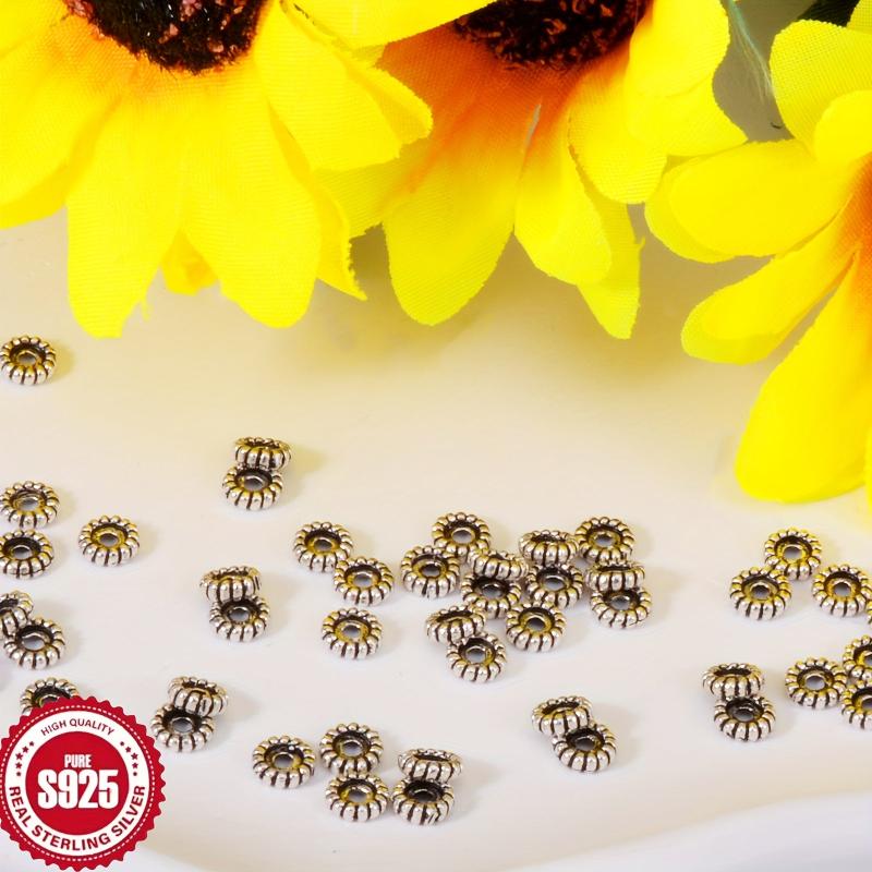 10pcs Silvery Spacer Beads Plum Blossom Charms DIY Craft Kit