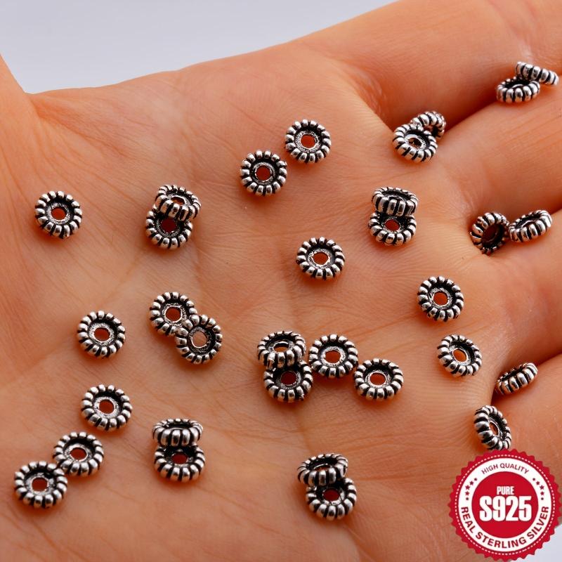10pcs Silvery Spacer Beads Plum Blossom Charms DIY Craft Kit