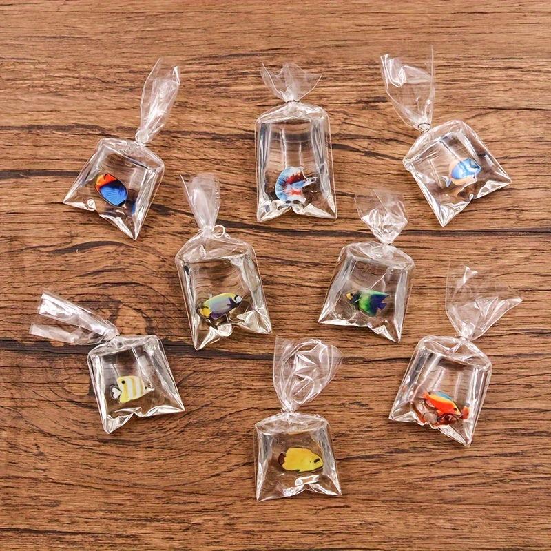 10pcs Resin Fish Pendants Marine Life Charms for DIY Crafts