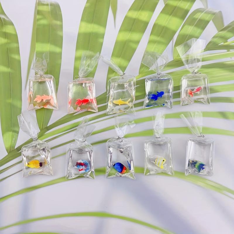 10pcs Resin Fish Pendants Marine Life Charms for DIY Crafts