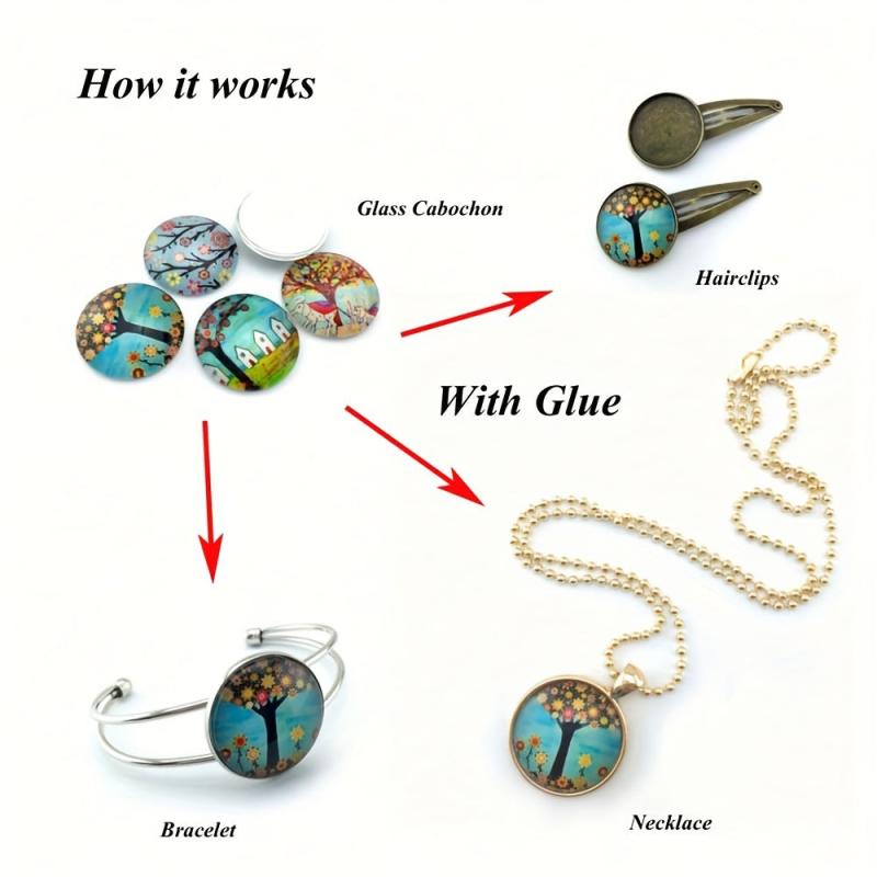 10pcs Round Glass Charms for Jewelry Making