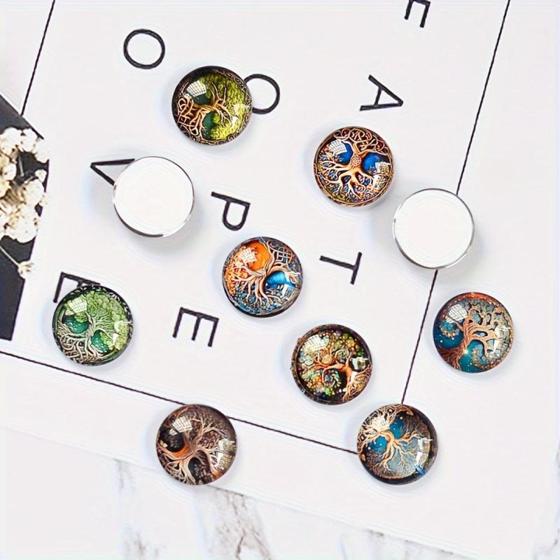 10pcs Round Glass Charms for Jewelry Making