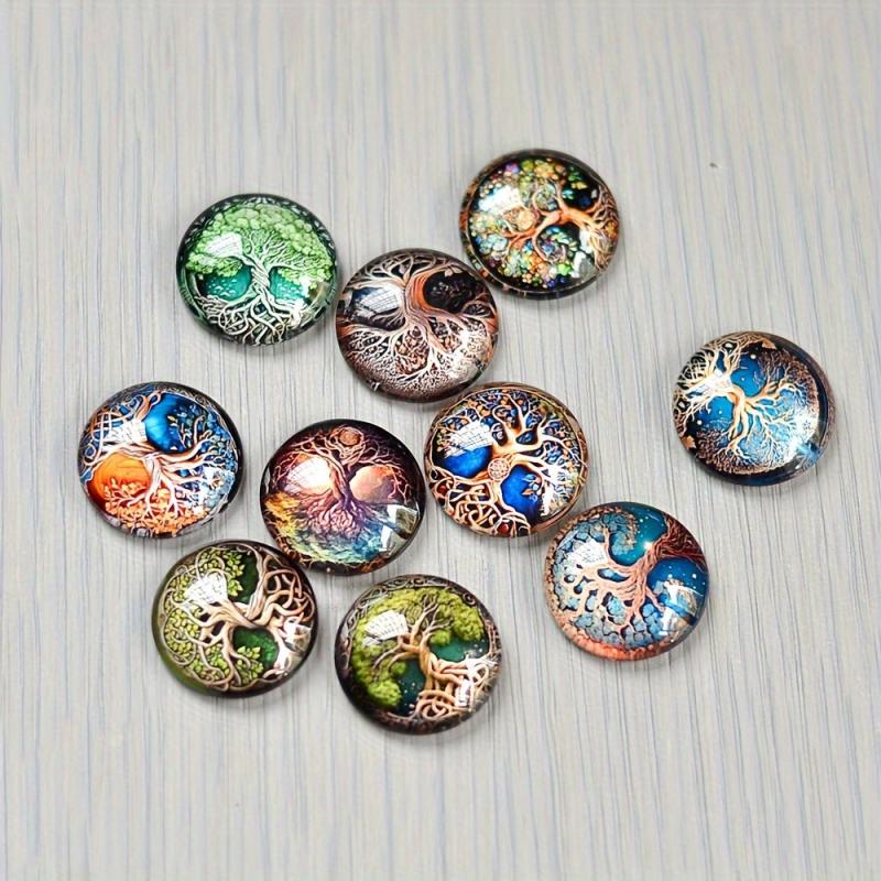 10pcs Round Glass Charms for Jewelry Making