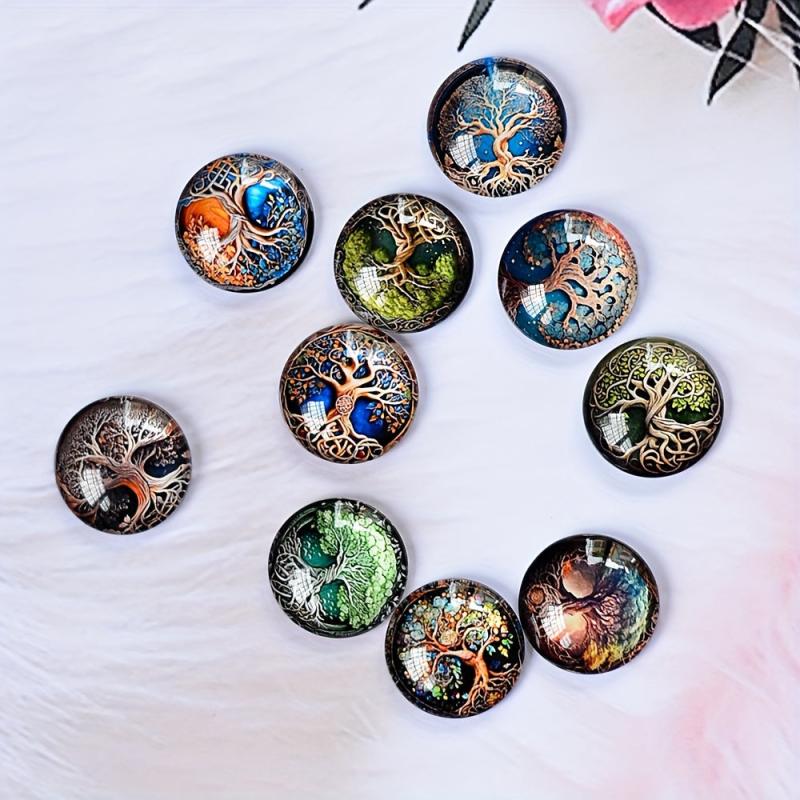 10pcs Round Glass Charms for Jewelry Making