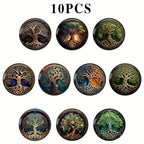 10pcs Round Glass Charms for Jewelry Making