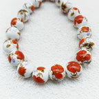 12mm Large Ceramic Beads with Porcelain Flowers for DIY Jewelry Making