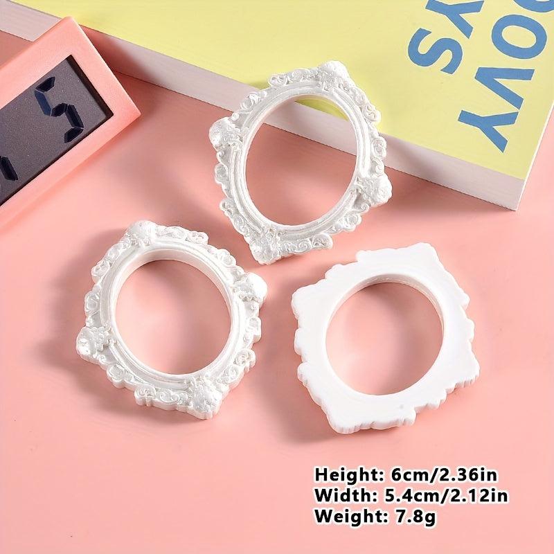 5pcs Mixed Resin Photo Frames for Dollhouse Scene Accessories