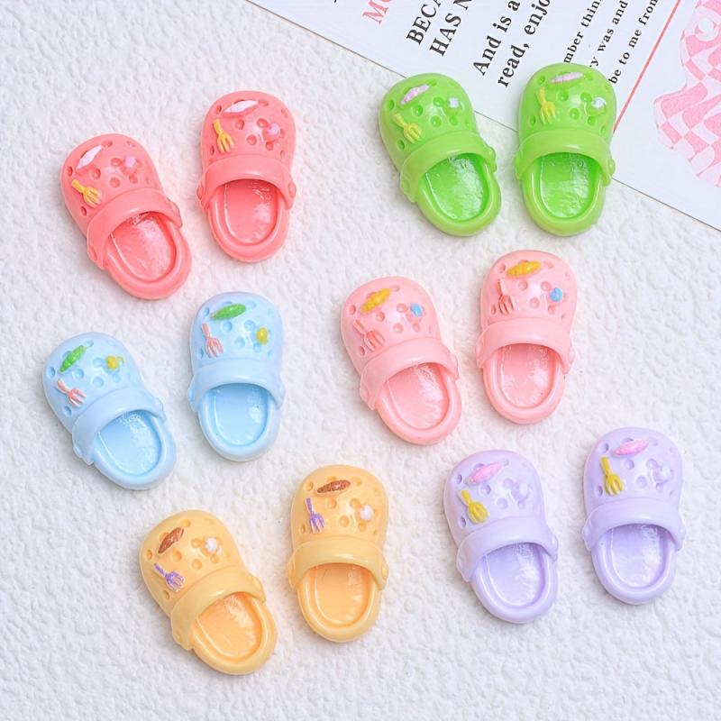 10pcs Slime Charms Set with Glitter and Colorful Patterns