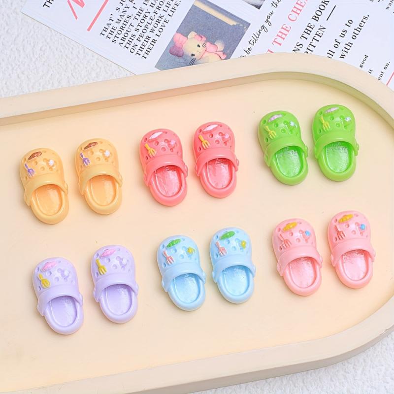 10pcs Slime Charms Set with Glitter and Colorful Patterns