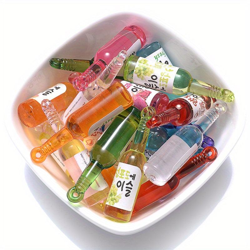 10pcs Resin Bottle Pendants Beverage & Liquor Charms DIY Jewelry 40mm