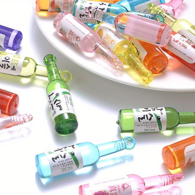 10pcs Resin Bottle Pendants Beverage & Liquor Charms DIY Jewelry 40mm