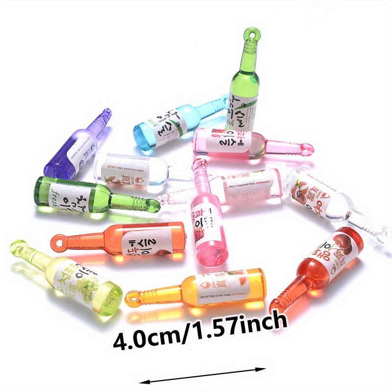 10pcs Resin Bottle Pendants Beverage & Liquor Charms DIY Jewelry 40mm