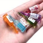10pcs Resin Bottle Pendants Beverage & Liquor Charms DIY Jewelry 40mm