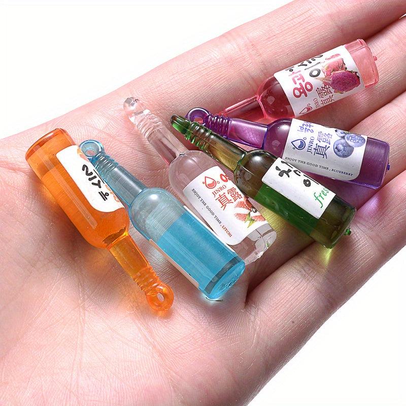 10pcs Resin Bottle Pendants Beverage & Liquor Charms DIY Jewelry 40mm