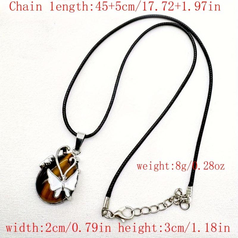 10pcs Natural Stone Butterfly Pendants for DIY Jewelry Making