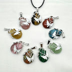 10pcs Natural Stone Butterfly Pendants for DIY Jewelry Making