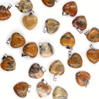 12pcs Crazy Agate Heart Stone Pendants DIY Jewelry Making