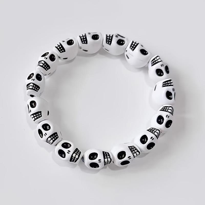 25pcs Halloween Skull Beads for DIY Crafts Jewelry Making Costume Decor