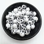 25pcs Halloween Skull Beads for DIY Crafts Jewelry Making Costume Decor
