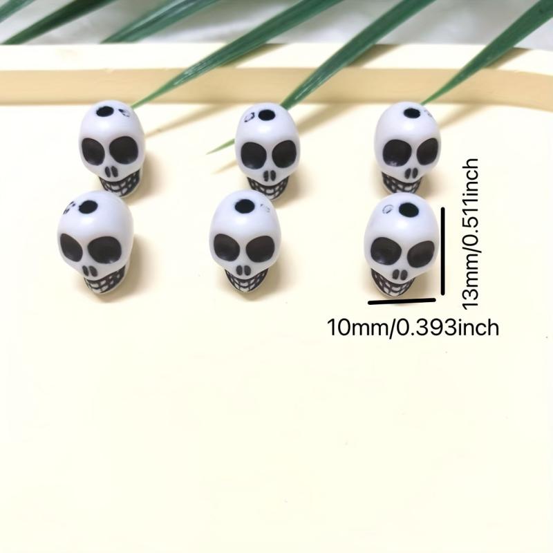 25pcs Halloween Skull Beads for DIY Crafts Jewelry Making Costume Decor