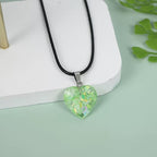 12pcs Fluorescent Resin Pendant Set - Heart Shaped Necklace Sweater Chain Decor