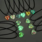 12pcs Fluorescent Resin Pendant Set - Heart Shaped Necklace Sweater Chain Decor