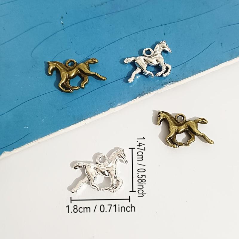 12pcs Antique Bronze & Silvery Horse Charms Pendant Set for DIY Jewelry Making
