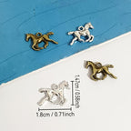 12pcs Antique Bronze & Silvery Horse Charms Pendant Set for DIY Jewelry Making