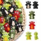 12pcs Colorful 3D Dinosaur Silicone Beads for DIY Crafts