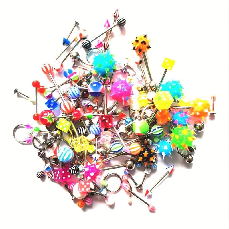 110pcs Mixed Styles Piercing Barbell Body Jewelry Set