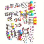 110pcs Mixed Styles Piercing Barbell Body Jewelry Set