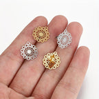 10pcs Stainless Steel Flower Ear Studs for Earrings Jewelry Making