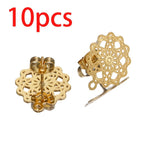 10pcs Stainless Steel Flower Ear Studs for Earrings Jewelry Making